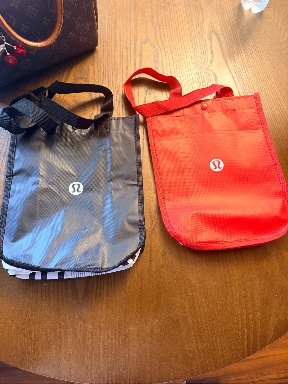 lululemon athletica Red and Black Messenger Tote Bags